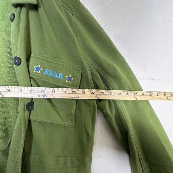 Attic Salt Military Graphic Jacket Army L Punch Today In The Face Green - Picture 8 of 14